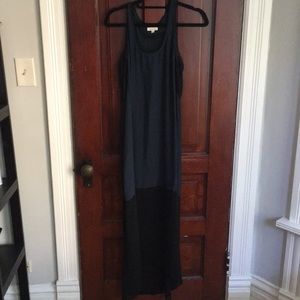 Racer back color blocked midi dress